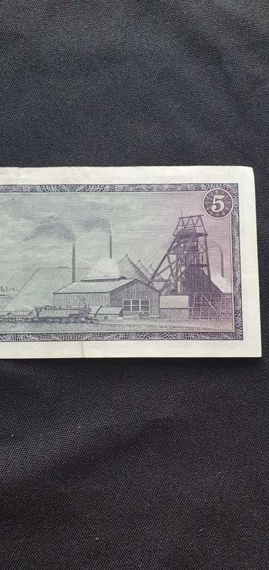 South African 5 Rand Bank Note T.W. de Jongh