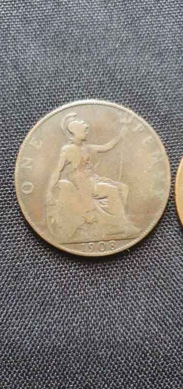 1906,1908 One Penny Coin