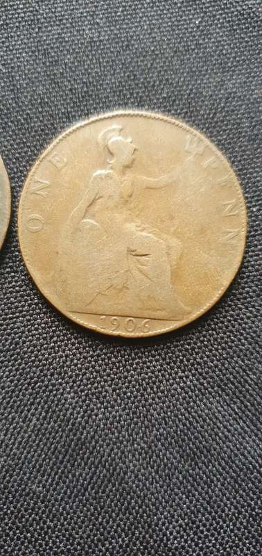 1906,1908 One Penny Coin
