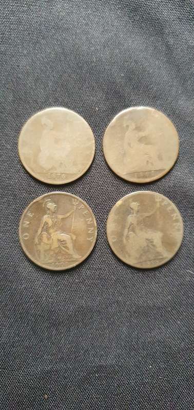 1861,1876,1898,1901 One Penny Coin