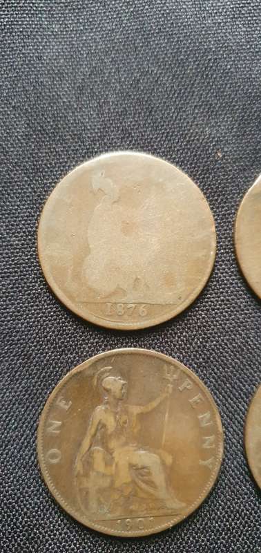 1861,1876,1898,1901 One Penny Coin