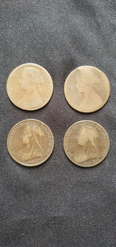 1861,1876,1898,1901 One Penny Coin