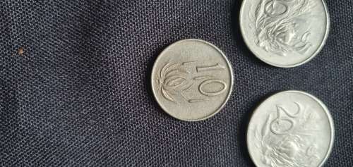 1965 South African 10 Cent and 2x 20 Cents