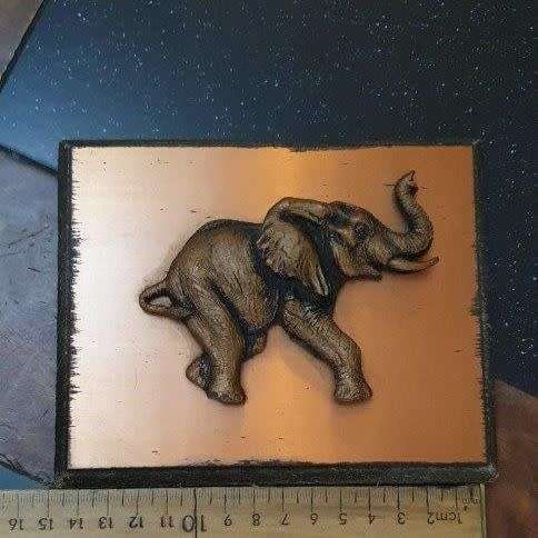 Small Copper Wall Plaque of an Elephant