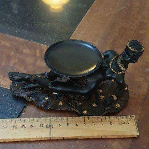Ornamental African Lady resin Candle Stand