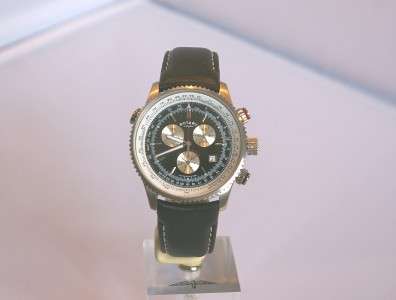ROTARY CHRONOGRAPH WATCH WITH BLACK LEATHER STRAP DATE DISPLAY 171
