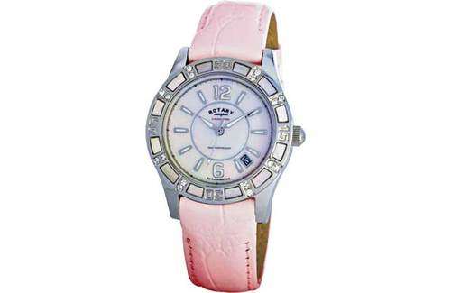 Brand New ROTARY LADIES' MOTHER OF PEARL PINK DIAL WATCH AND PERFUME SET
