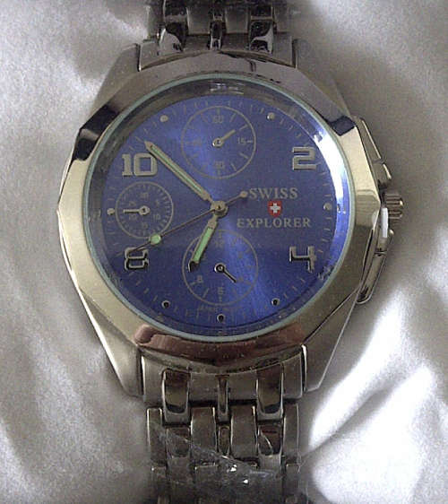 Brand New Mens SWISS Explorer watch - BLUE face