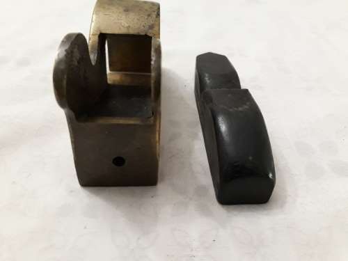 Very rare, antique brass bull nose plane, Ebony wedge