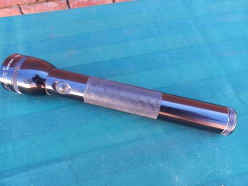 Vintage steel Maglite with LED bulb