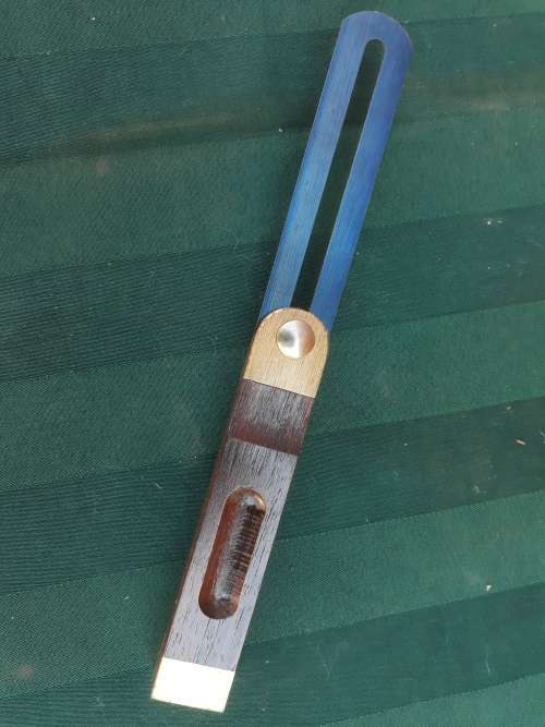 Rosewood handled blued steel T-bevel sliding square