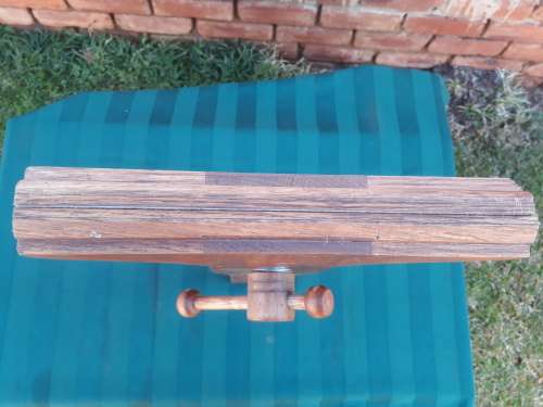 Vintage Oak dovetailed saw sharpening clamp with leather lined jaws
