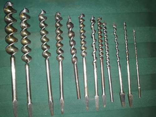 Vintage set of brace drill bits