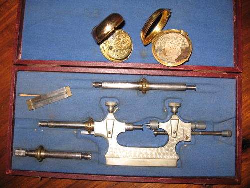 VINTAGE SWISS WATCHMAKER TOUR A PIVOTER TOOL IN FITTED CASE