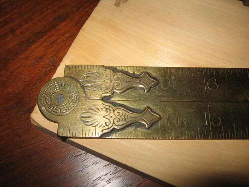 ANTIQUE ORNATE JOHN RABONE BRASS RULER