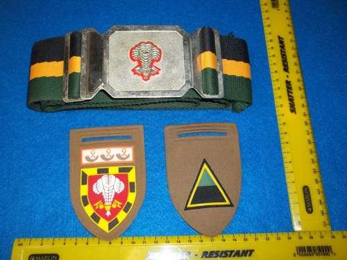 1 SA Infantry Stable Belt And Buckle Plus Two Nutria Shoulder Flashes