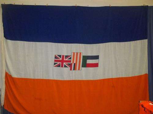'WOW VERY LARGE OLD SA FLAG ( Please view photo`s for condition )