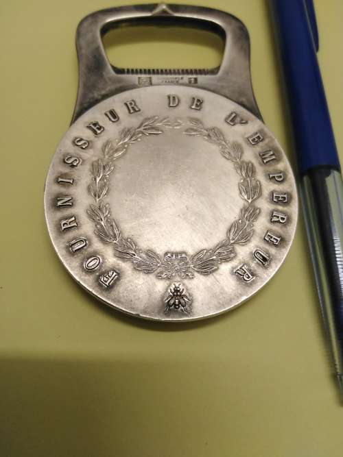 Charles Christofle 1805 - 1863 Heavy Silver Plated Medallion Bottle Opener