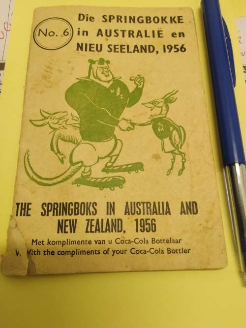 The Springboks in Australia and New Zealand 1956. Very Scarce small booklet given out by Coca-Cola .