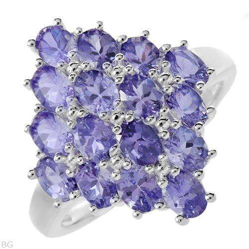 Superb Brand New Ring With 2.70ctw Genuine Tanzanites 925 Sterling silver- Size 7