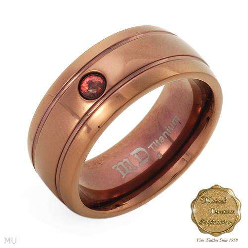 MARCEL DRUCKER Stunning Brand New Ring With Treated Sapphire Beautifully Crafted in Titanium- 10