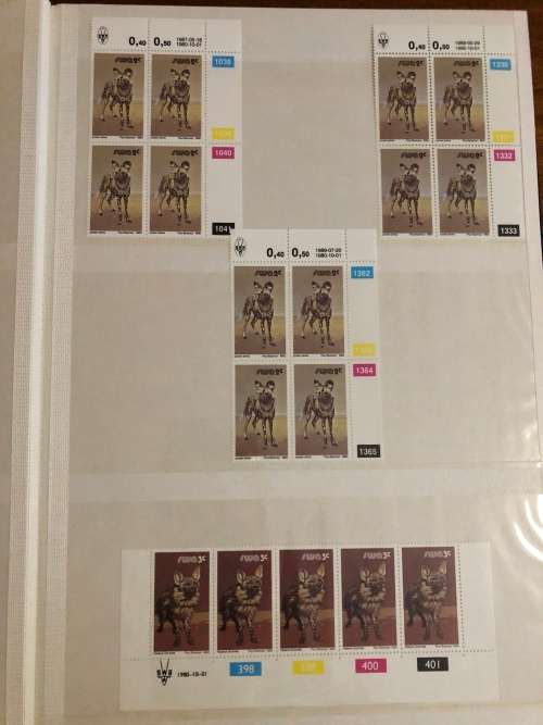 South West Africa Animal definitive control blocks in stock book