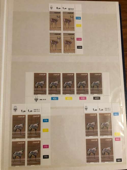 South West Africa Animal definitive control blocks in stock book