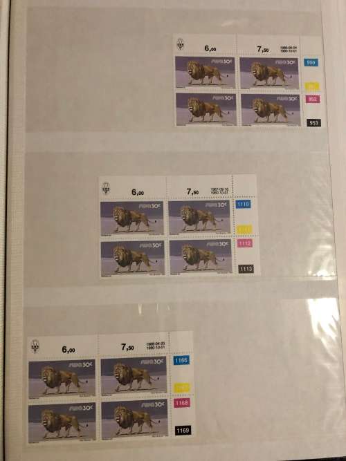 South West Africa Animal definitive control blocks in stock book