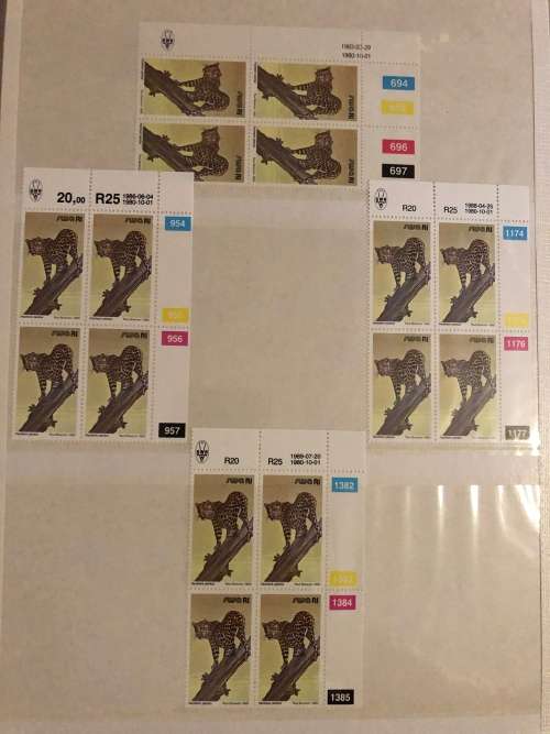 South West Africa Animal definitive control blocks in stock book