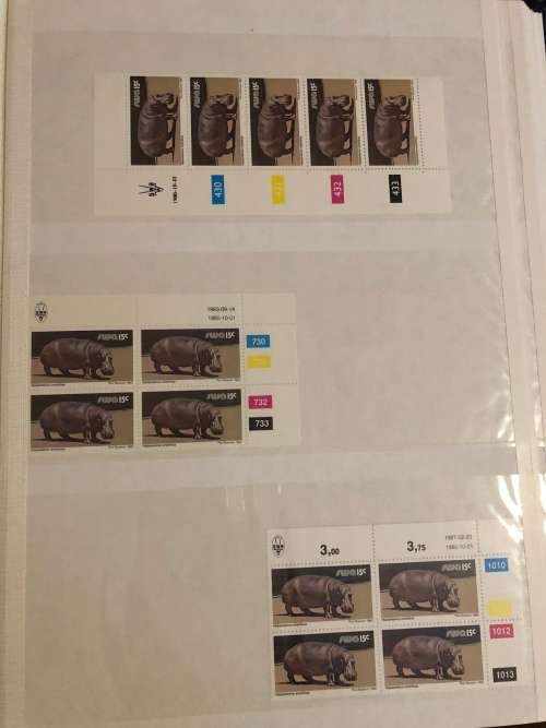 South West Africa Animal definitive control blocks in stock book
