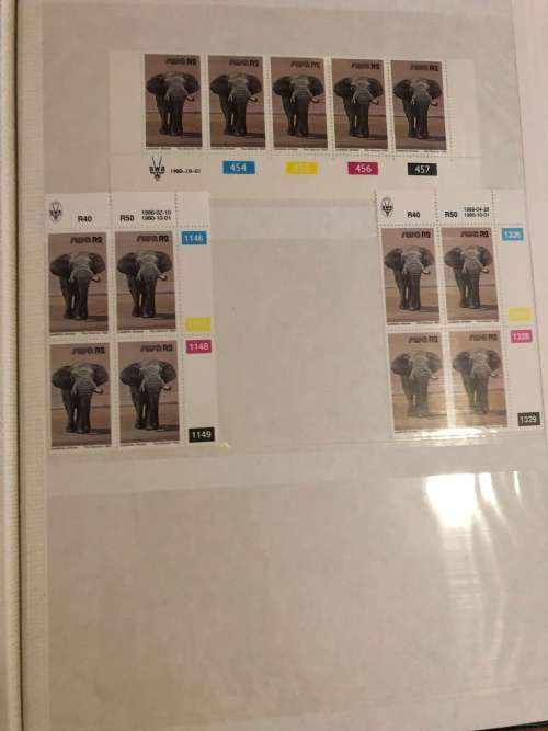South West Africa Animal definitive control blocks in stock book