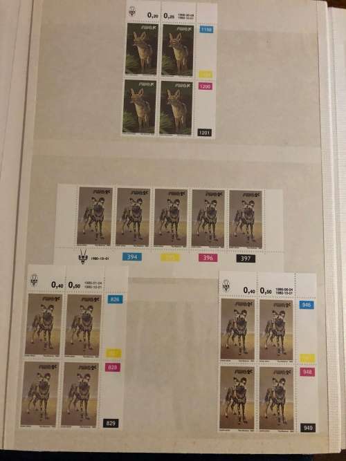 South West Africa Animal definitive control blocks in stock book