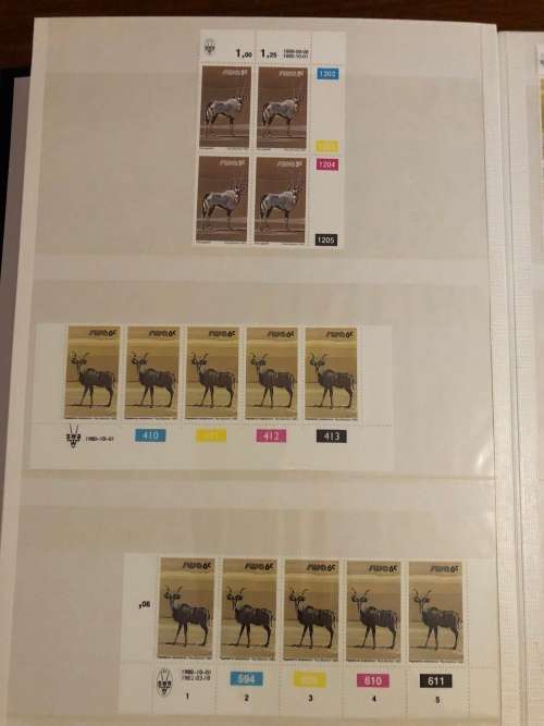South West Africa Animal definitive control blocks in stock book