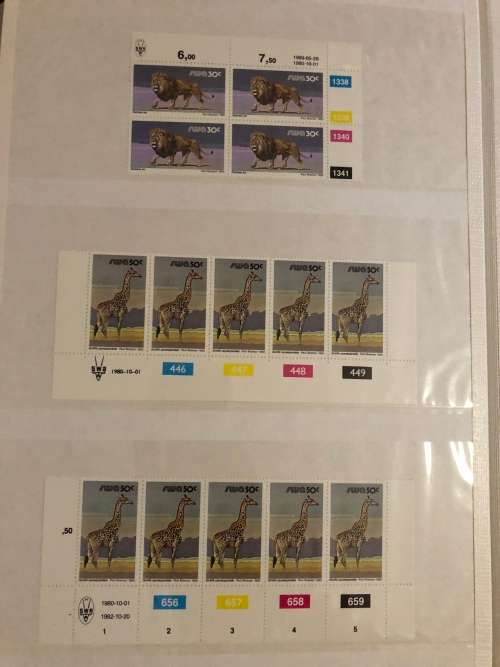 South West Africa Animal definitive control blocks in stock book