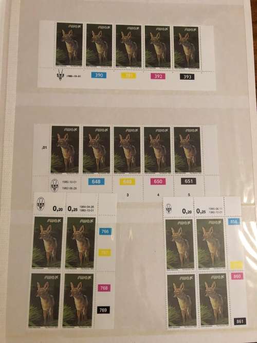 South West Africa Animal definitive control blocks in stock book