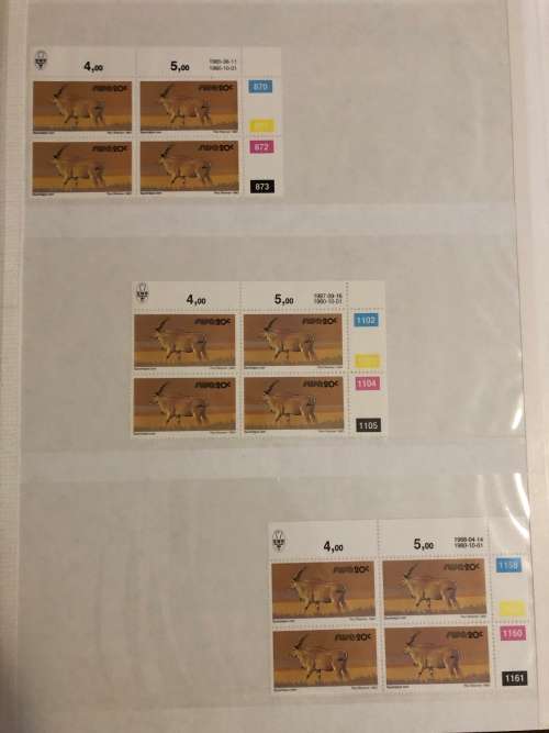 South West Africa Animal definitive control blocks in stock book