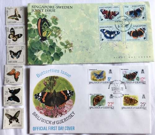Butterflies fdc`s + used set