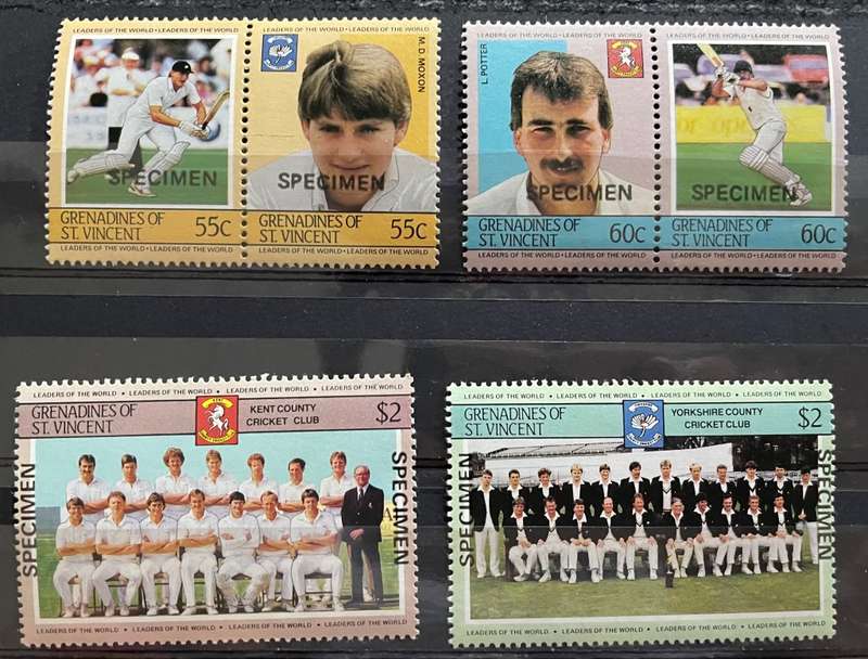 Grenadines of St Vincent- cricket -SPECIMEN overprint