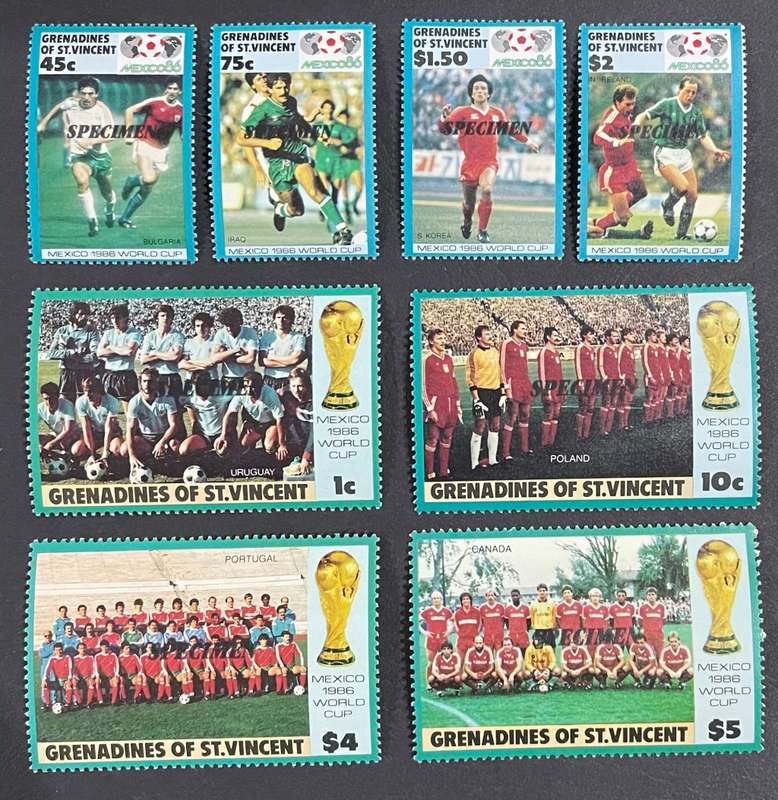 Grenadines of St Vincent - soccer world cup -SPECIMEN overprint