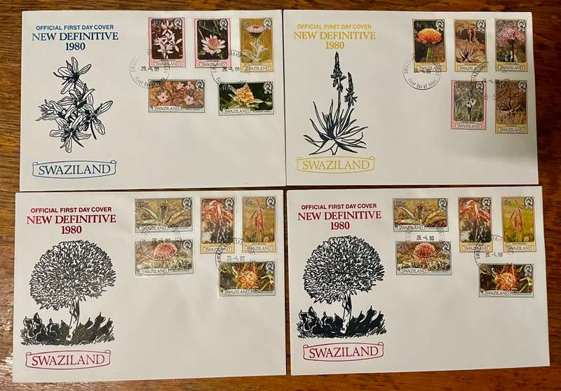 Swaziland 1980 definitives flowers fdc`s