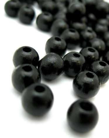 200 20mm Black Wooden Beads