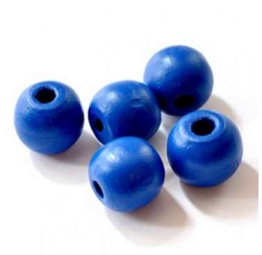 50 30mm Navy Blue Matt Wooden Beads