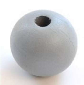 50 30mm Light Grey Matt Wooden Beads