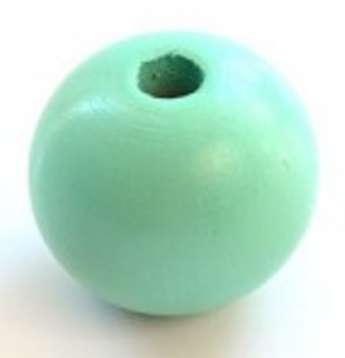 50 30mm Mint Green Matt Wooden Beads