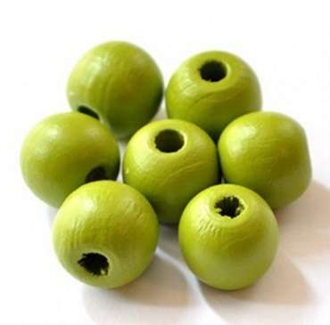 50 30mm Olive Green Matt Wooden Beads