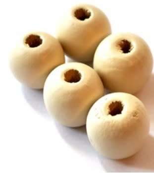 200 Beige 20mm Wooden Beads