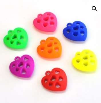 2200 Mixed Neon Glass Beads (Starting price R270) + 250mg Neon Acrylic Heart Beads - SEE DESCRIPTION