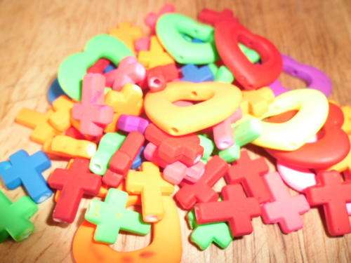 50 Neon Crosses & 10 Neon Hearts (Bid on all 60)