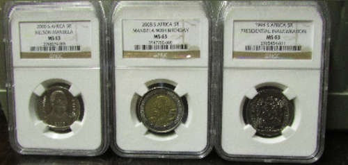 !!! WHAT LOOK HERE. The 3 MS63 Mandela's. When have you ever seen these 3 together. Get yours.!!!