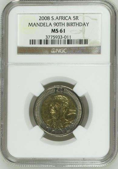 Get this very Scarce MS61 NGC graded Mandela 90th Birthday coin while stocks last  limited graded !!